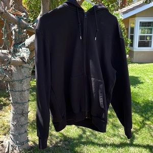 H&M Plain Black Zip Up Hoodie